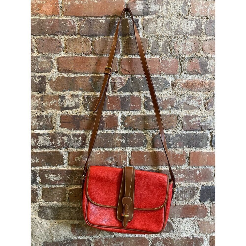 Bags by Marlo Red/Brown Leather 8x12 Crossbody